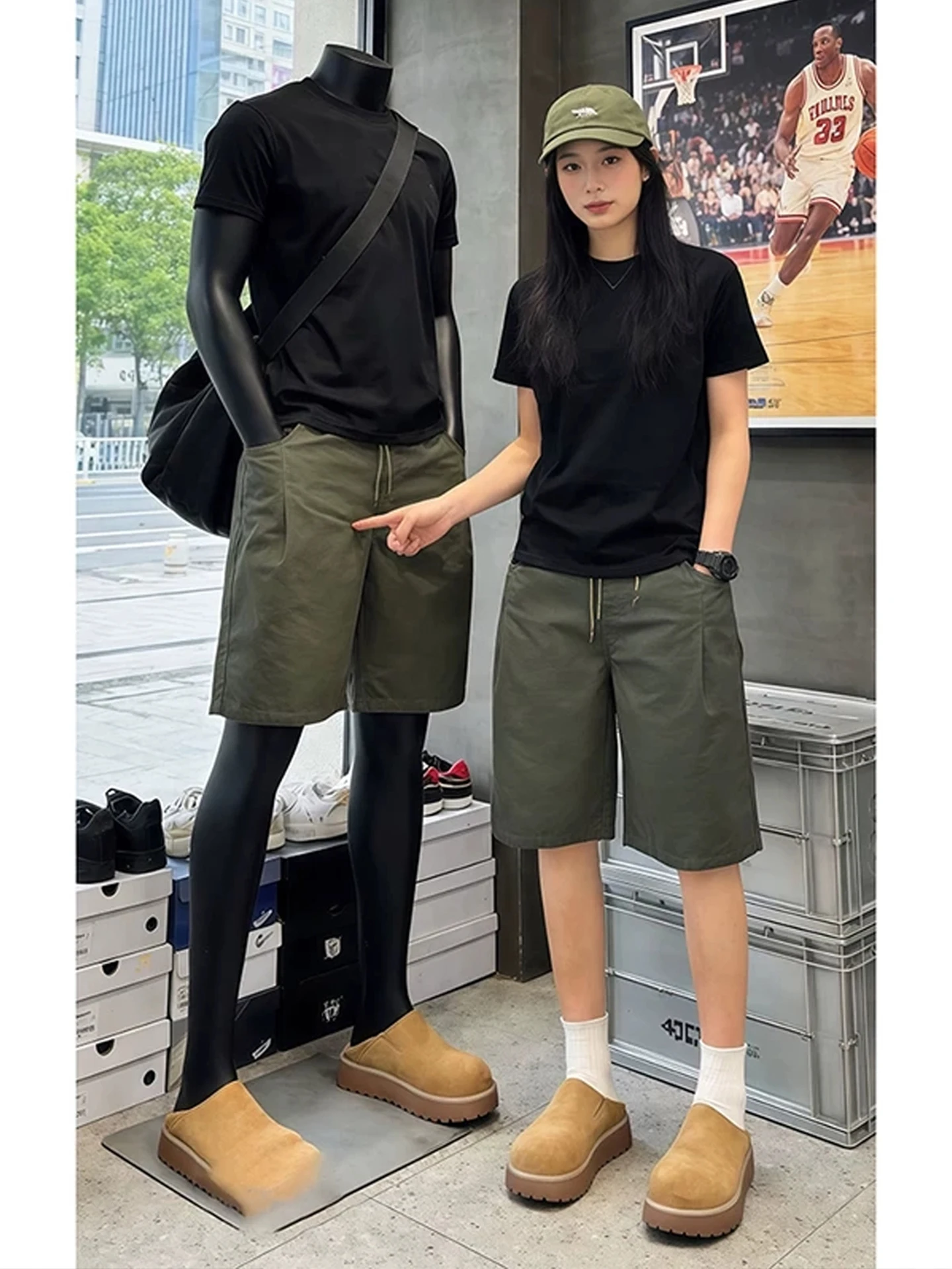 

Military Green Sports Shorts Men's Summer Thin Five Workwear Loose Casual Outerwear Big Underwear Casual Fashion Brand