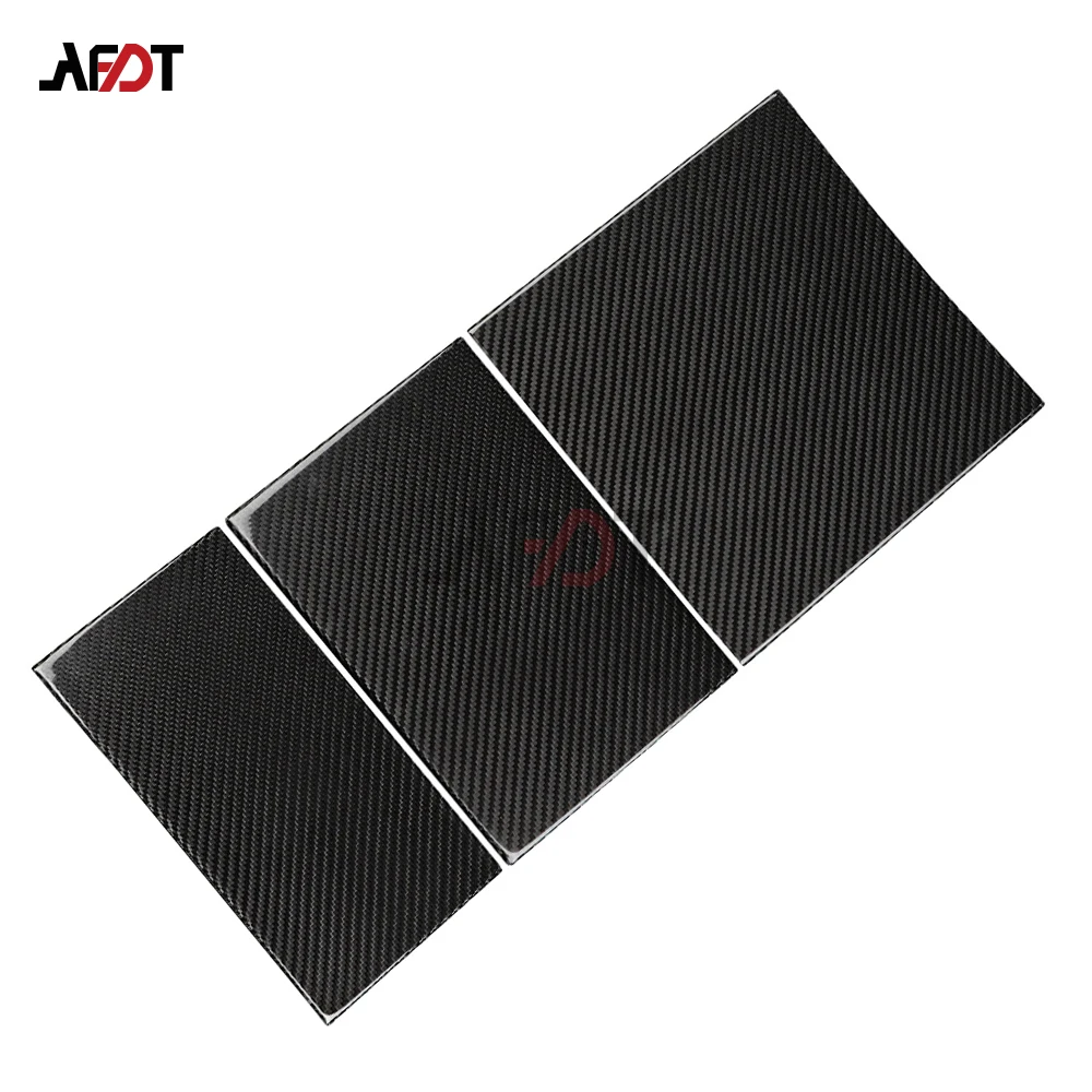 AFDT 3Pcs Carbon Fiber Center Console Panel Trim Cover For Tesla Model 3 Highland 2023 2024 Car Interior Accessories