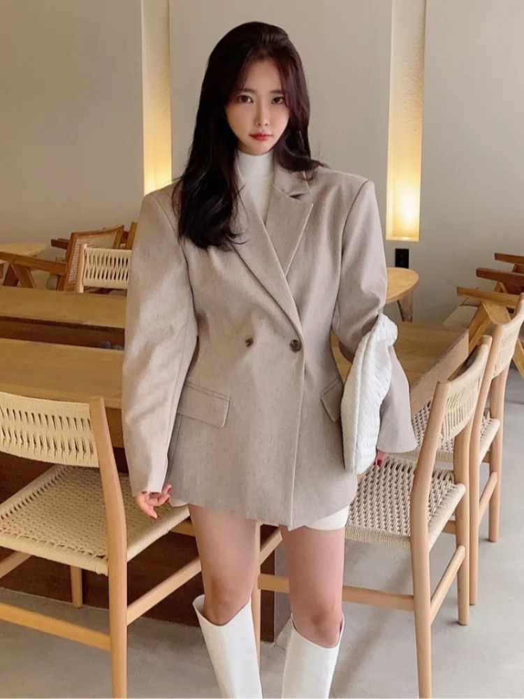 

Slimming Suit Jaet Ba Split Belted Double Button Waist Cinch Trendy Design Women's Knitwear Regular Sve 2025 Autumn