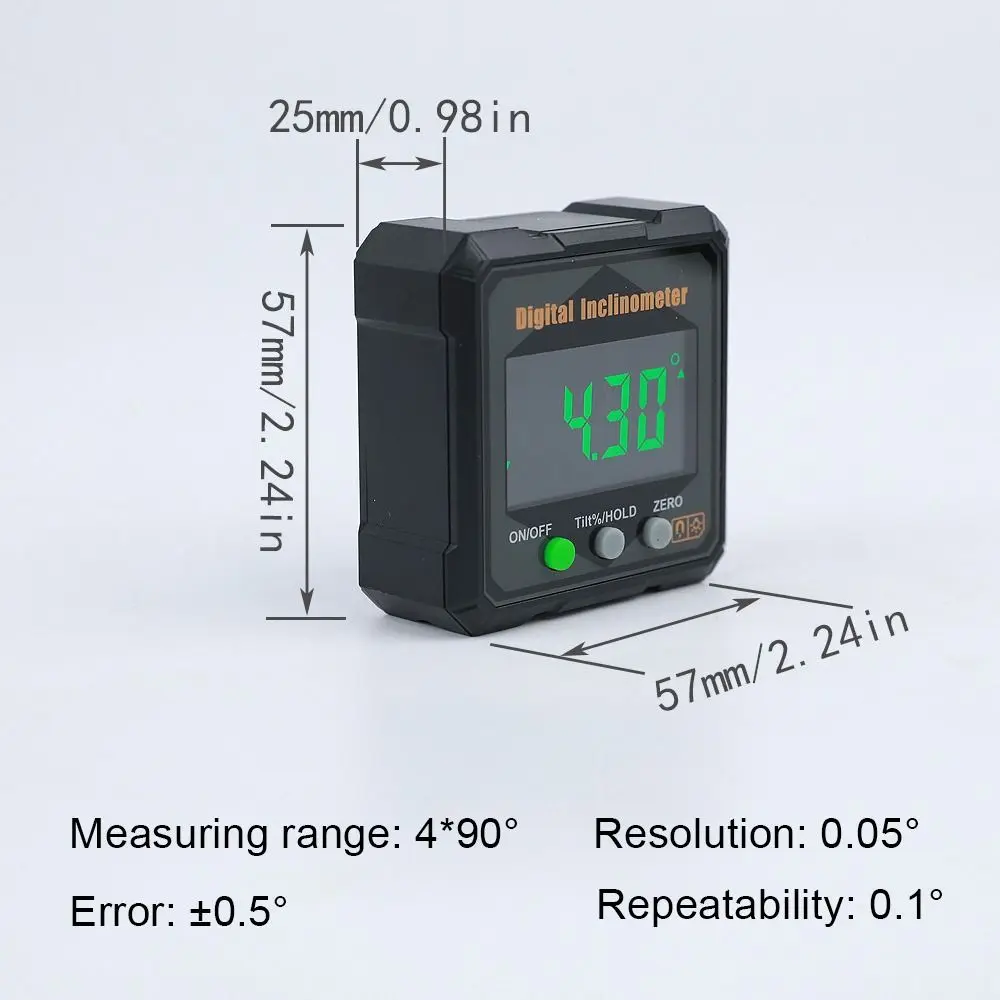 1Pcs Multifunctional Digital Inclinometer Electronic Magnetlc 360-degree Measurement Digital Angle Finder High Accuracy
