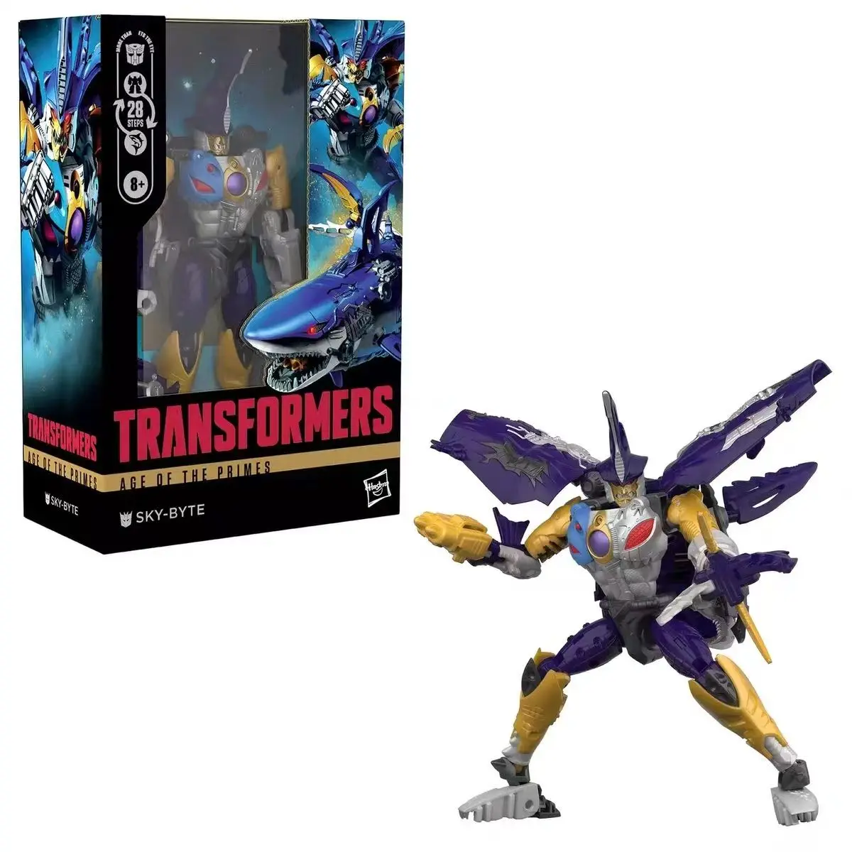 {Hasbro} Transformers Leaders Era Tianzun Generation Voyager V Level Sky Shark, Figura de Juguete en Stock, Robot Articulado, Regalo