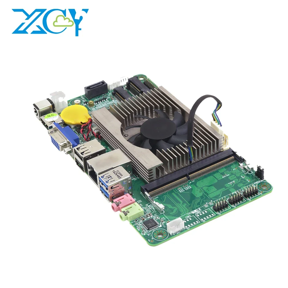 XCY Motherboard itx mini komputer All-in-one, Motherboard itx dengan prosesor Core i5 7200U VGA LVDS 8xUSB DDR3L mSATA Mini PCI-E WiFi