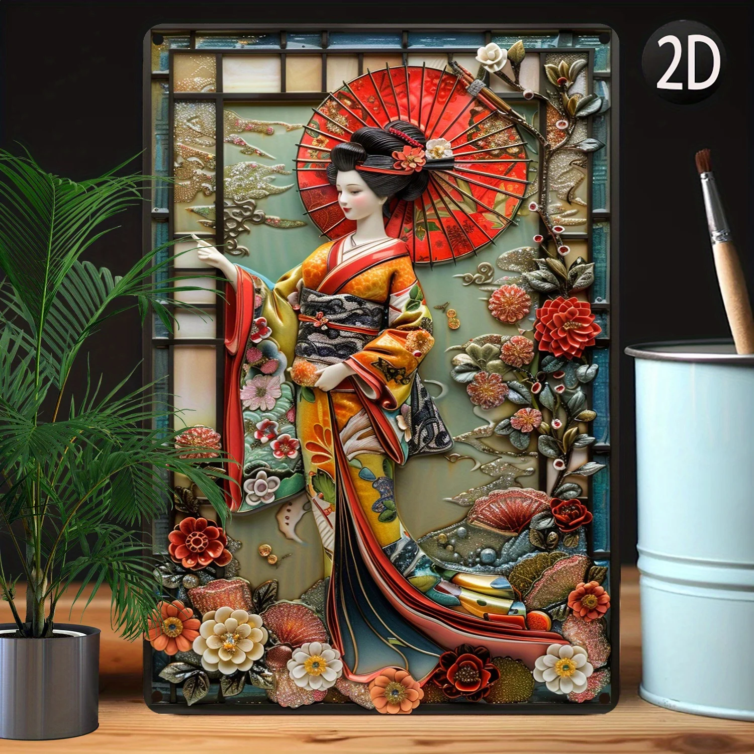 

Vintage Japanese Kimono Aluminum Sign - 8X12 Inches | Perfect For Gym, Office, Kitchen Decor & Halloween Gifts