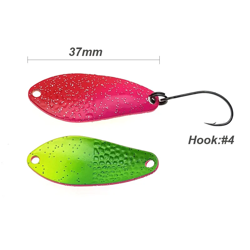 Trout Fishing SPoon 4g 37mm Colorful Spoon Bait Copper Metal jig Fishing Lure Bait Lures Spinner For Trout Chub Perch Salmon