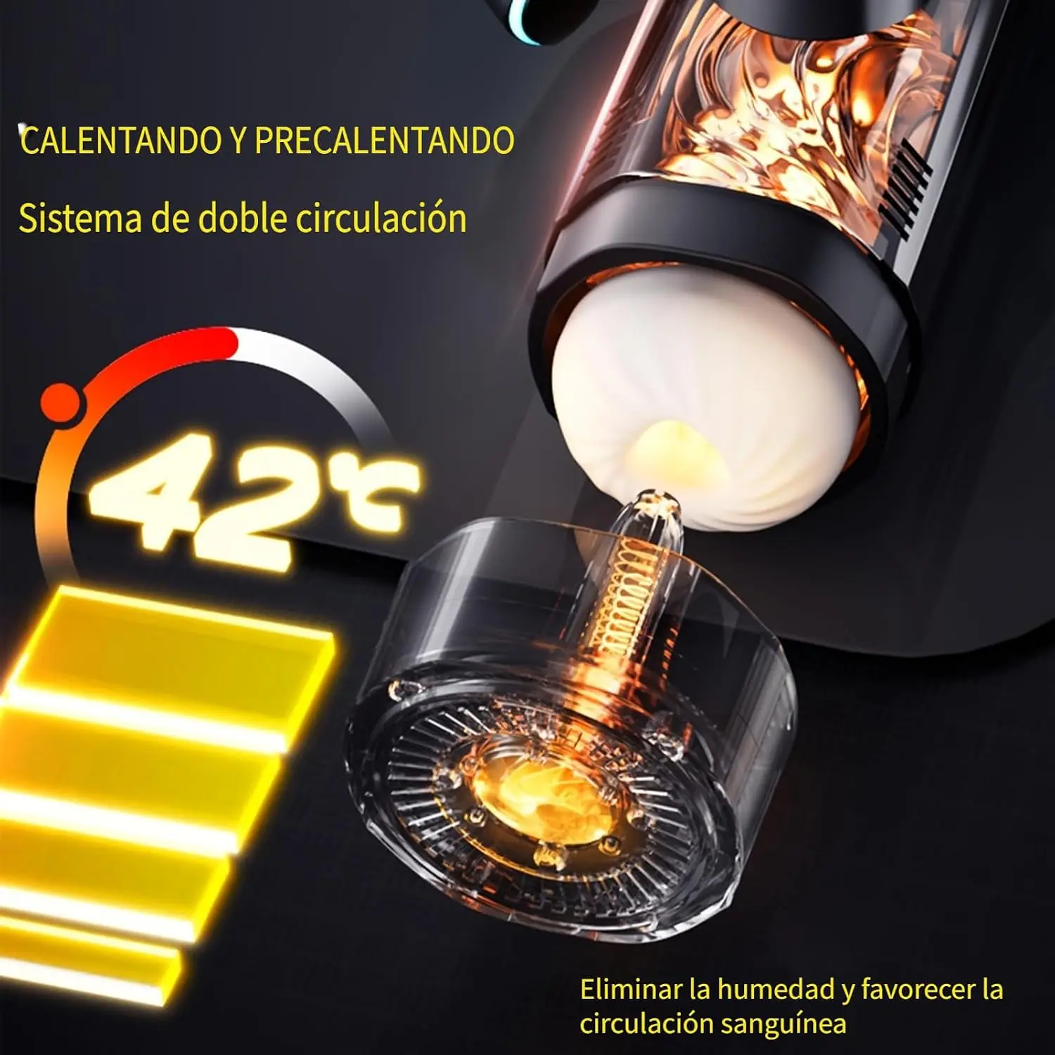 Leten Male Masturbator with Dual Handles 10 Suction & Push Modes Heating Function, Automatic Oral Sex Machine Penis Stimulator