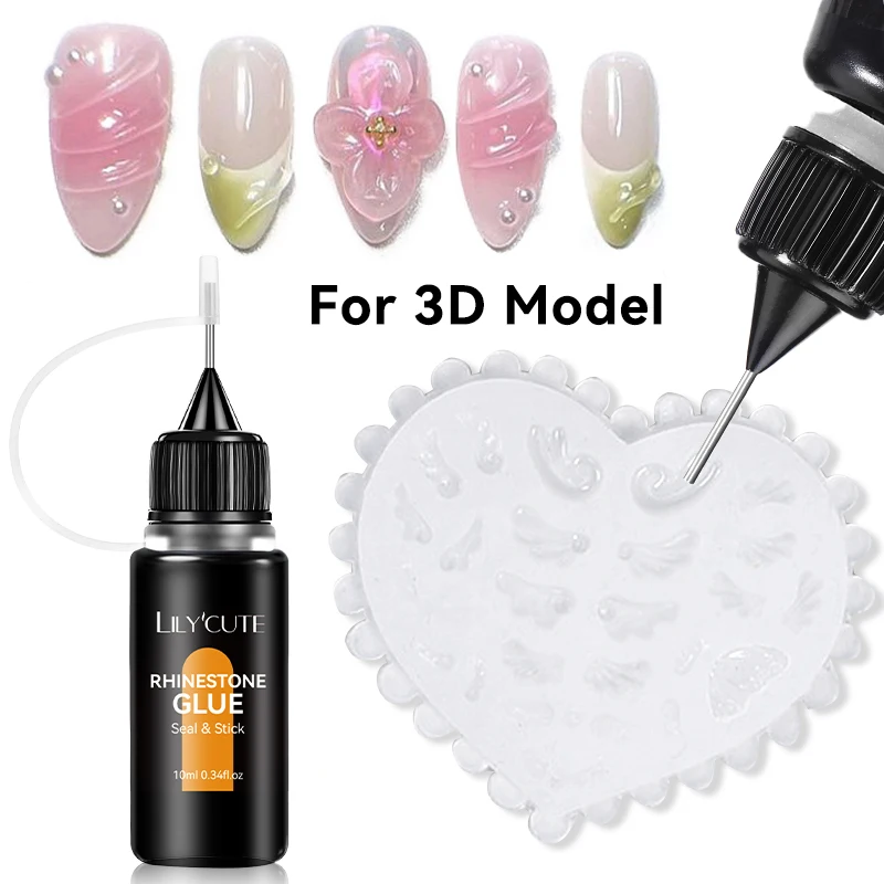 LILYCUTE 10ml Nail Strass Lijm Lijm Voor Stok Sterke Gel Voor Nail Charm 3D Nagels Bling Gel Decoratie Gem sieraden DIY