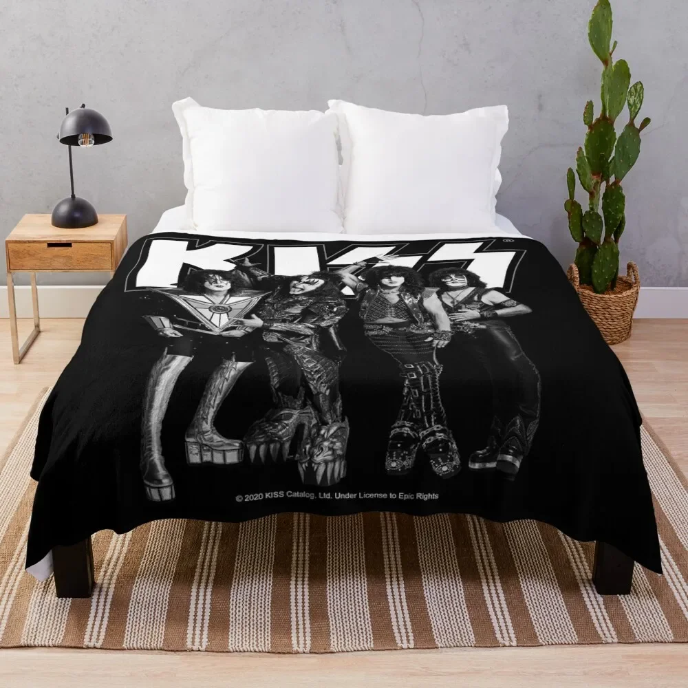 KISS ? The Band - Full Black and White Throw Blanket Soft Beds cosplay anime Thermal For Sofa Thin Blankets