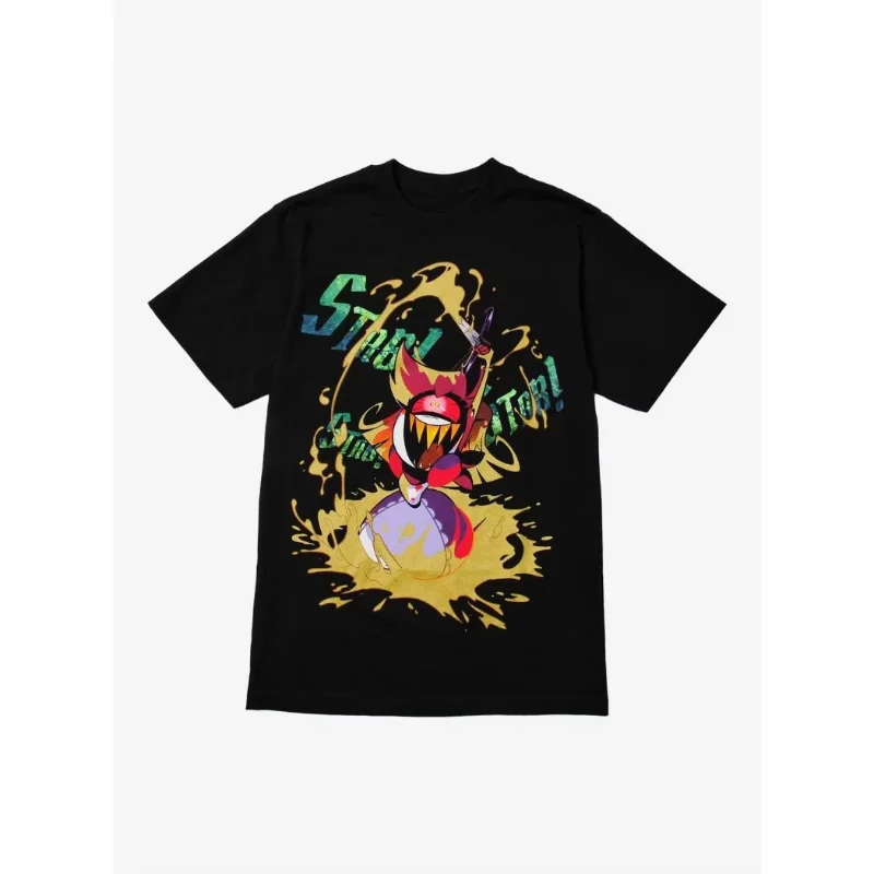 2026 Hazbin Hotel Vox Solo Metal T-Shirt Can Be Worn By Both Men and Women with Pure Cotton Fashionable Short-sleeved Shirts