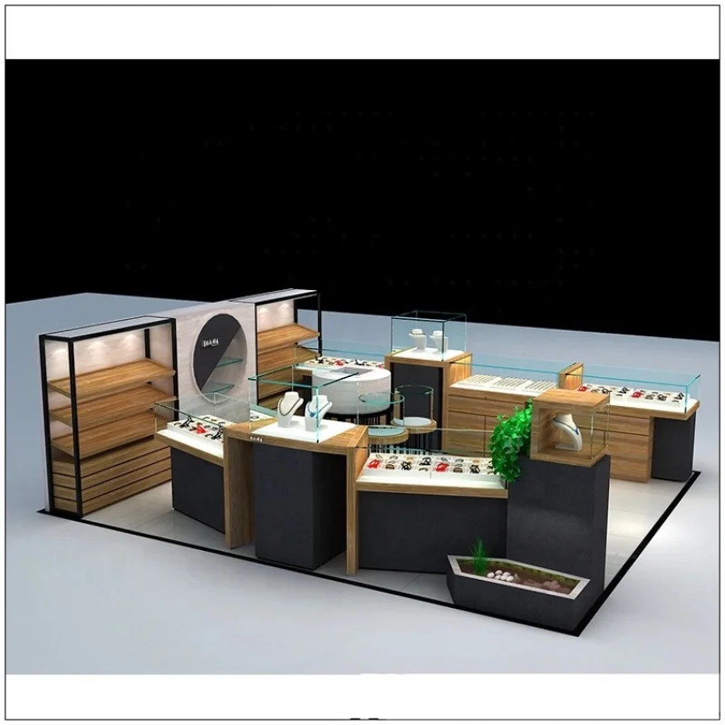 custom.Simple jewellery shop display counter design jewelry kiosk interior display showcase equipment decoration