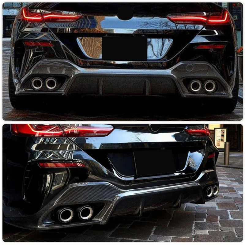 Car Rear Bumper Diffuser Lip Spoiler for BMW 8 Series G16 840i Gran Coupe 4-Door 2018-2022 Prepreg Dry Carbon Rear Diffuser Lip