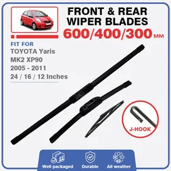 Front Rear Wiper Blades For TOYOTA Yaris XP90 MK2 Builted in Japan 2005 - 2011 Hatch Windshield Accessories 2007 2008 2009 2010