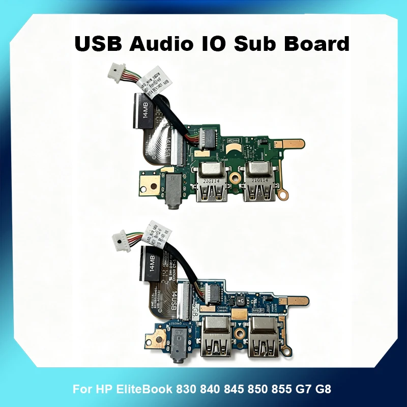 Laptop USB Audio IO Sub Board With Flex Cable For HP EliteBook 830 840 845 850 855 G7 G8 Notebook Sound Card Small Circuit Board