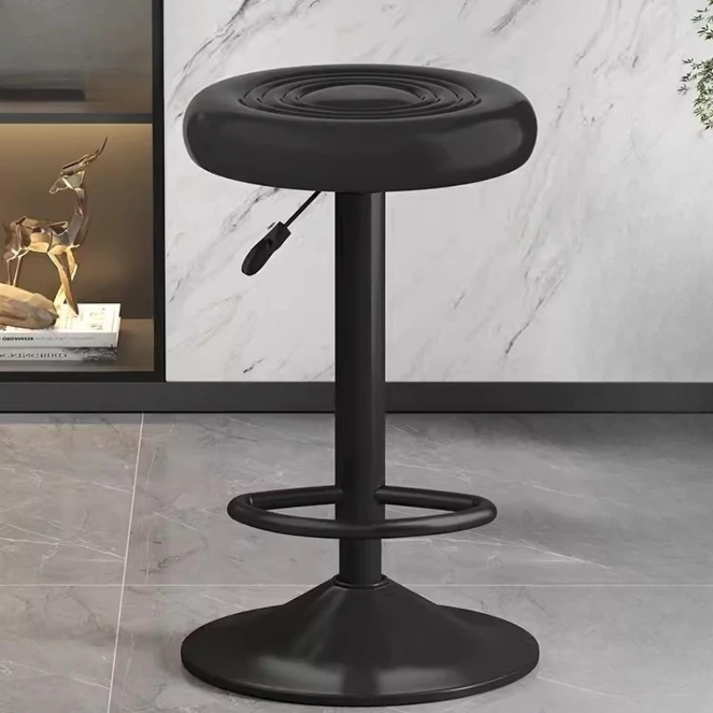 Sillas de Bar de recepción de cafetería nórdica, sillas de Bar giratorias de diseño moderno minimalista para eventos relajantes, muebles para el hogar de cuero Pu Banqueta