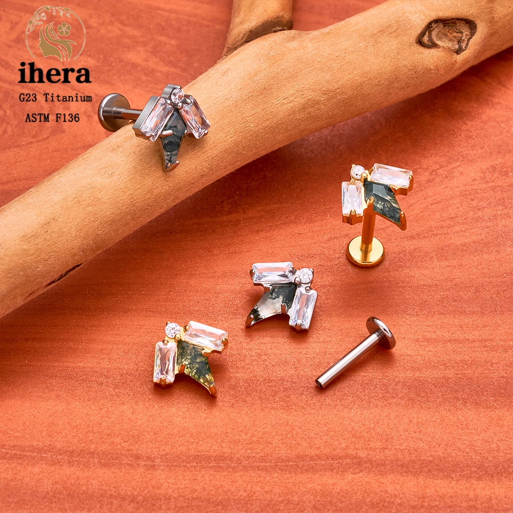 ASTM F136 Titanium 16G Tiny Kite Zircon Labret Stud Earring Internal Thread Ear Cartilage Tragus Conch Helix Piercing Jewelry
