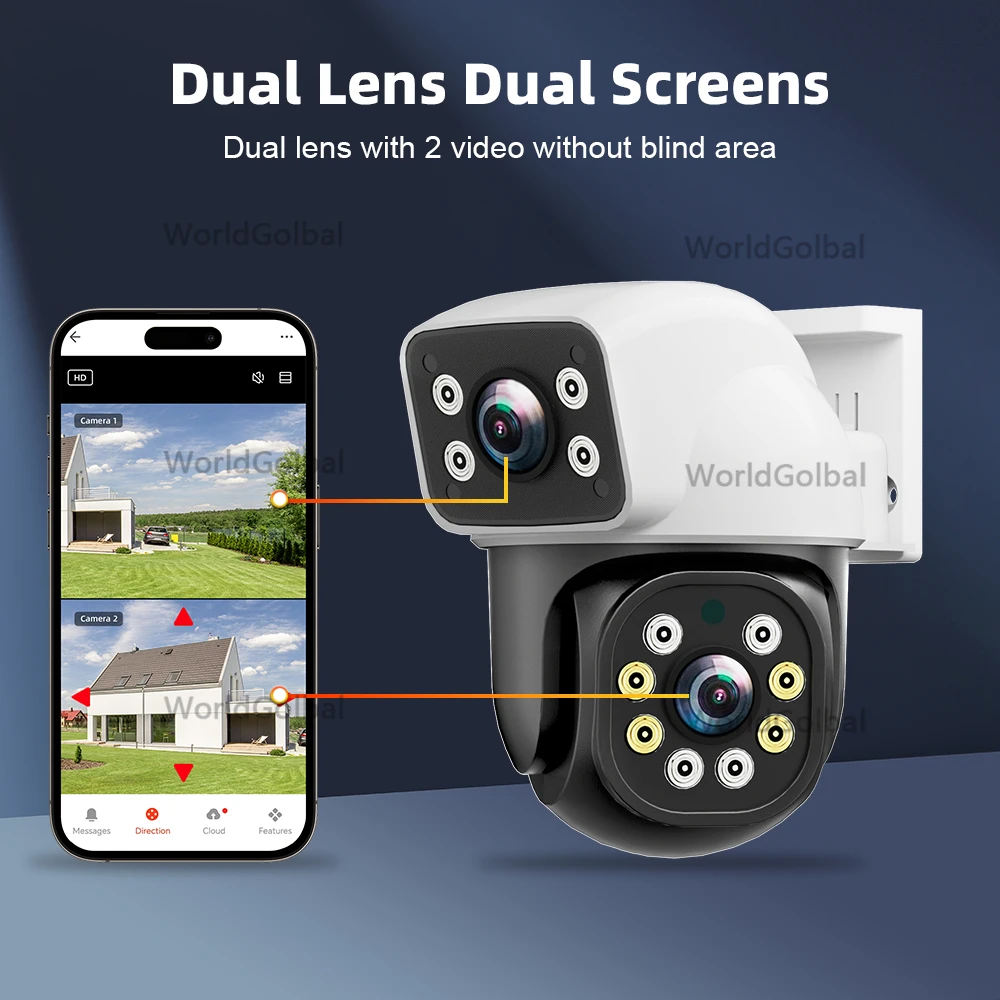 Tuya 8MP 4K WIFI IP Camera PTZ Dual Lens Dual Screen Motion Detection Full Color Night Outdoor Security Surveillance Camera Tuya image 5