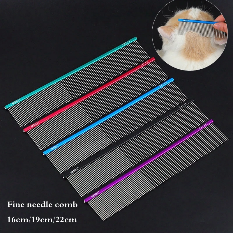 16/19/22cm Light Aluminum Pet Comb Professional Dog Grooming Cat Comb Cleaning Hair Trimmer Brush Accessories 5 Colors Optional