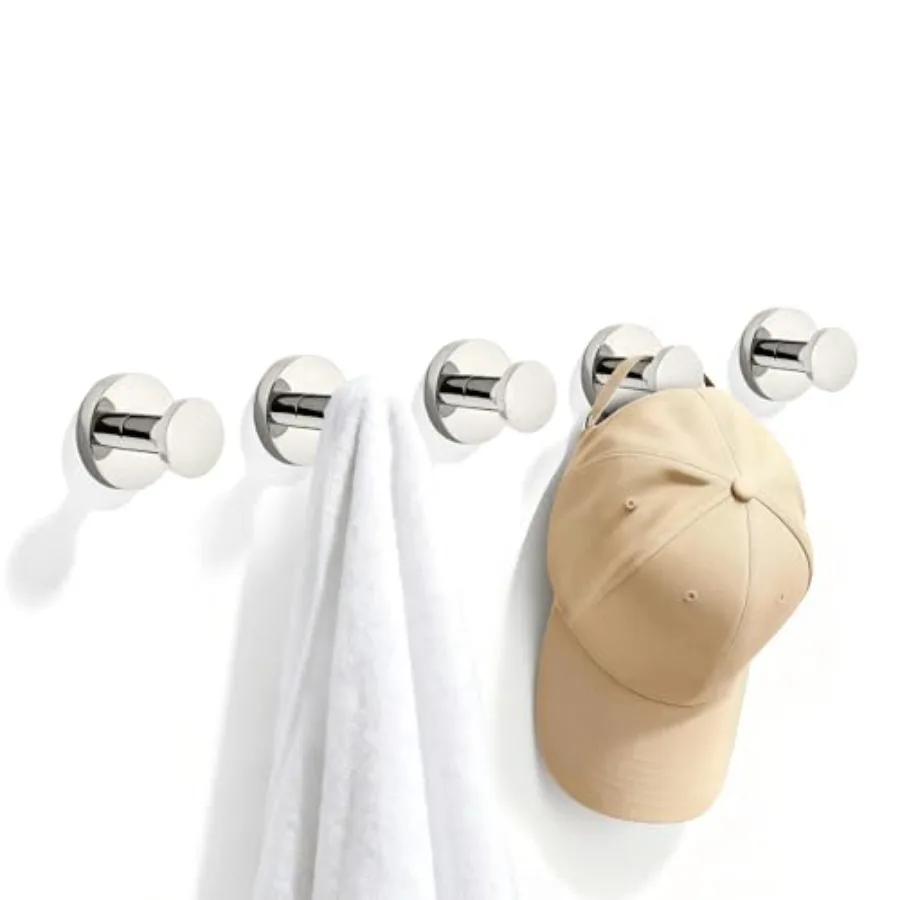 

5 Pack Round Towel Hooks- Modern Coat Hooks Shower Towel Hooks for Bathroom Kitchen Home Storage