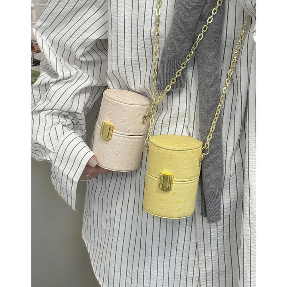 

Весенне-летняя мини-сумка через плечо для женщин, цепочка с застежкой для губной помады, кошелек-ведро, повседневная мода, корейские шикарные сумки для девочек