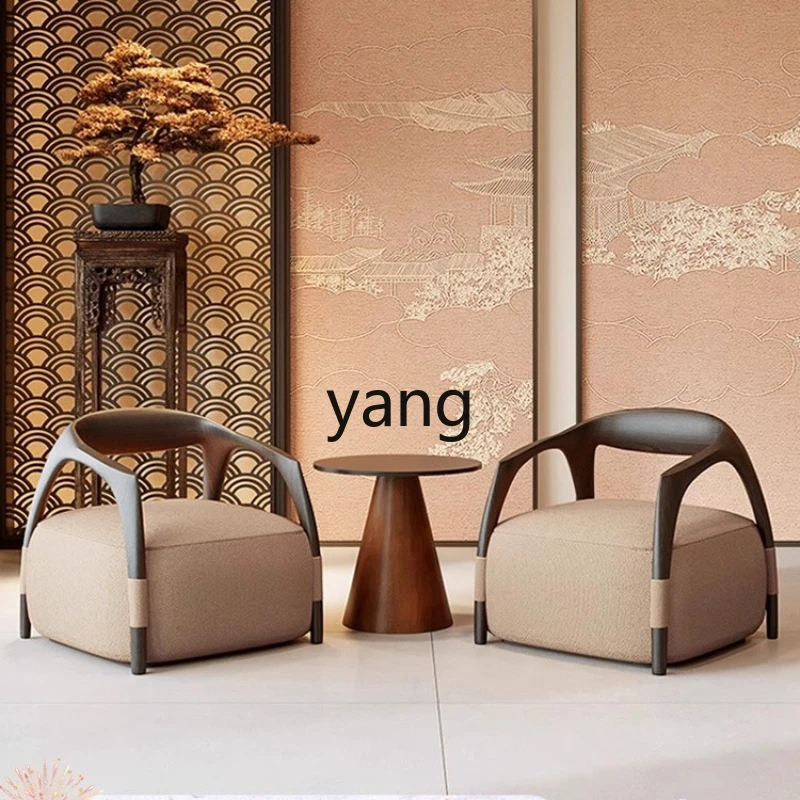 

TGF New Chinese Teahouse Leisure Chair Guofeng Zen Hotel Villa Rest Area Reception Table and Chairs
