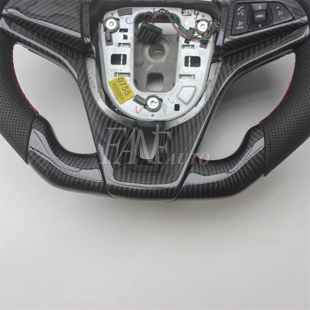 Replacement Real Carbon Fiber Steering Wheel with Leather for Chevrolet Cruze 2009-2015