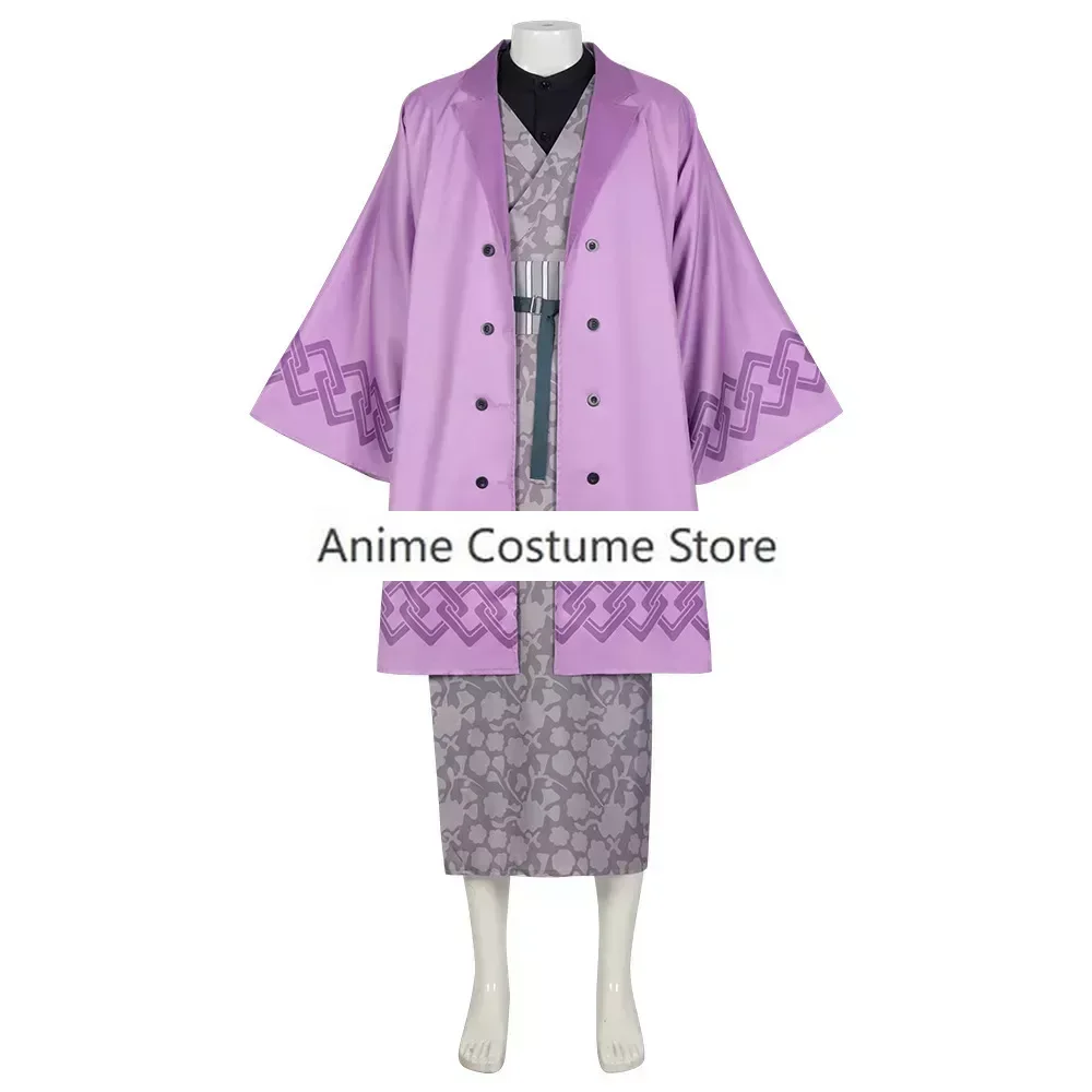 Anime Cosplay Costume Shinazugawa Genya Cosplay Costume Purple Kimono Halloween Party Outfit S-2XL Comic Convention Men's Outfit