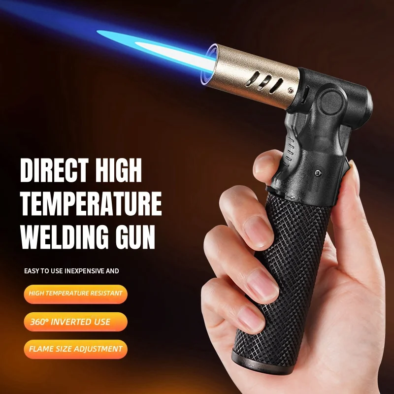 

Бутановая зажигалка-горелка, многоразовая, с турбонаддувом, ветрозащитная, портативная, 1300 ° Высокотемпературный 360 ° Регулируемая горелка с обратным зажиганием для барбекю и сварки