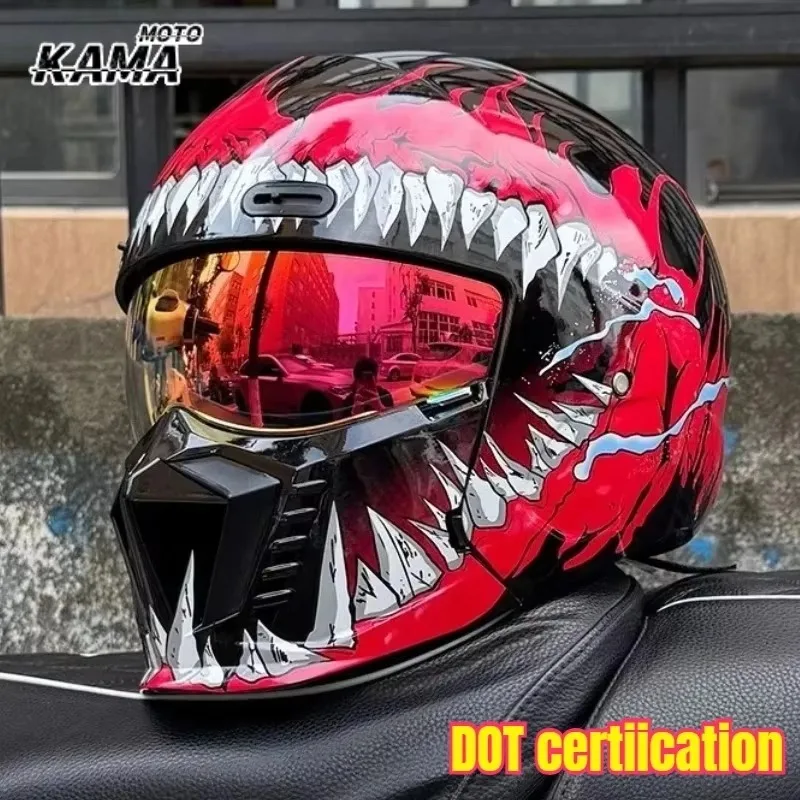 For ORZ Motorcycle Helmet Half Open Face Casco5 Para Moto Locomotive Combination Scorpion Helmet Reserv Bluetooth Headphone Slot