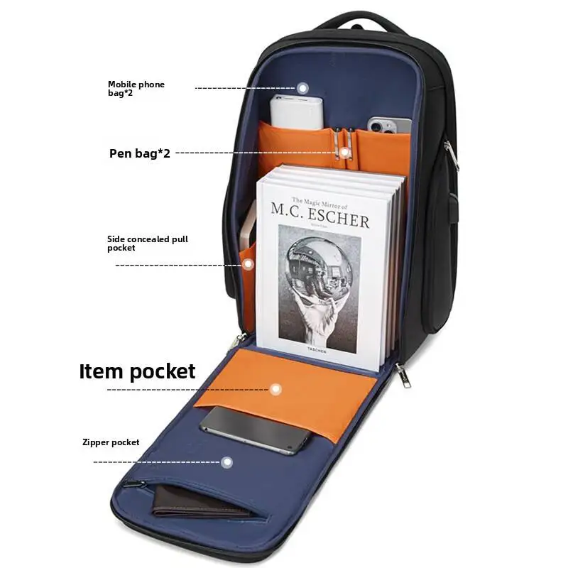 High-End Business Backpack for Men Waterproof Large Capacity Multi-Functional Password Anti-Theft Laptop Backpack Business Trips