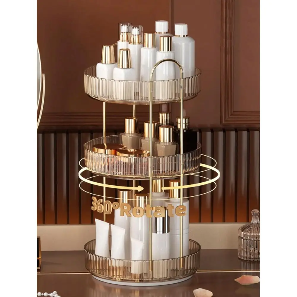 Rotating Makeup Organizer, Adjustable Skincare Storage Rack, Bathroom Organizer, Slouchy Makeup Carousel Holder, Suitable For V