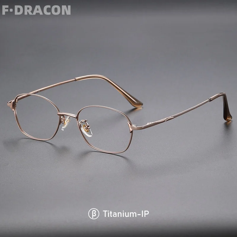 

F·DRACON β titanium Ultra Light Elliptical Women's Eyeglass Frame Light Luxury Anti Blue Light Optical Prescription Frame 7001