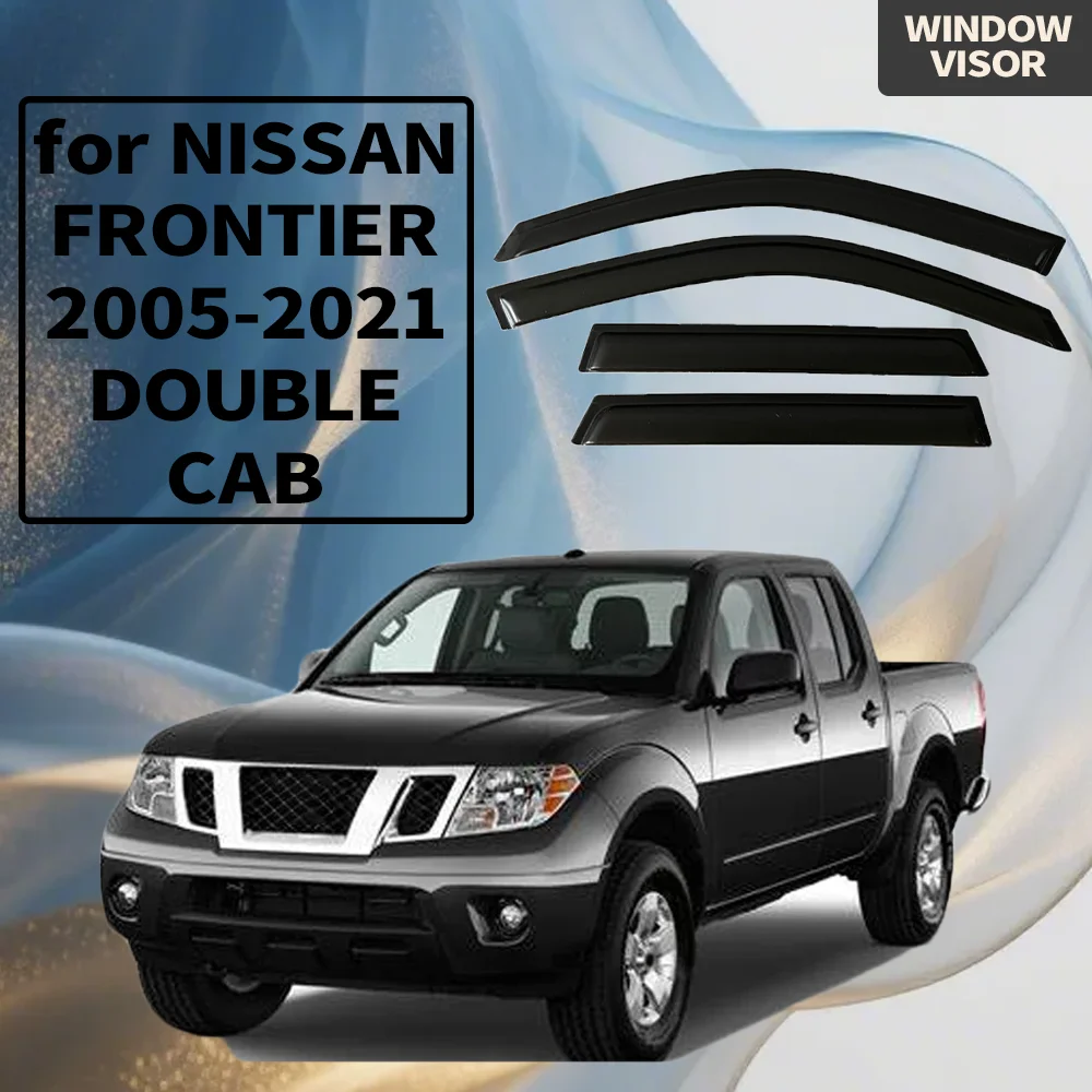 

Window Visor for NISSAN FRONTIER D40 2005-2021 DOUBLE CAB Wind Deflectors Rain Guards Door Visor Vent Shades Exterior Parts