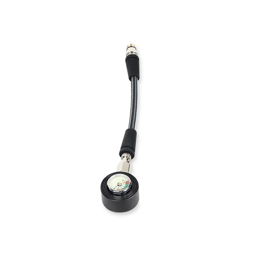 Scuba Diving Gauge with High Pressure Carbon Fiber Hose 7 16 20UNF Thread Luminous Dial for Underwater Activities