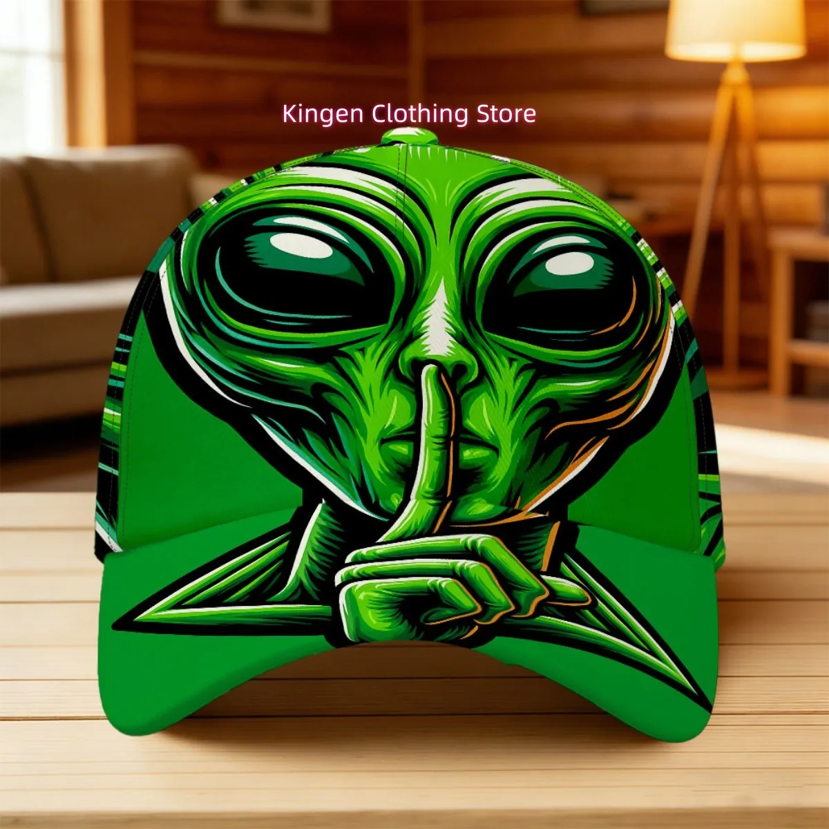 1pc with Alien Shush Print Classic Baseball Cap Fashionable Street Style with Vibrant Design All-Over Print Making It Ideal for