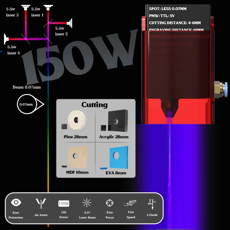 Laser Engraver Machine 150W Cnc Router Wood Cutter Laser Engraving And Cutting Machine Air Assist Cnc Desktop