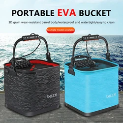 Folding Bucket Fishing Box EVA 3D Textured Fish Bucket for Outdoor Camping Hiking