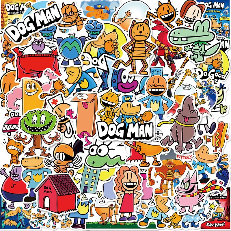 

50PCS DOG MAN DIY Cartoon Stickers Phone Trunk Refrigerator Waterproof Anime Stickers Anime Figure Image Toys Sticker Gift