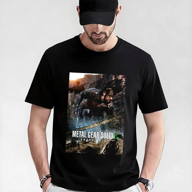 Metal Gear Solid MGS Game Gift T‑Shirt for Gamer 0315 Unisex Cotton Short Sleeve Tees Solid Snake Graphic Print Streetwear Tops