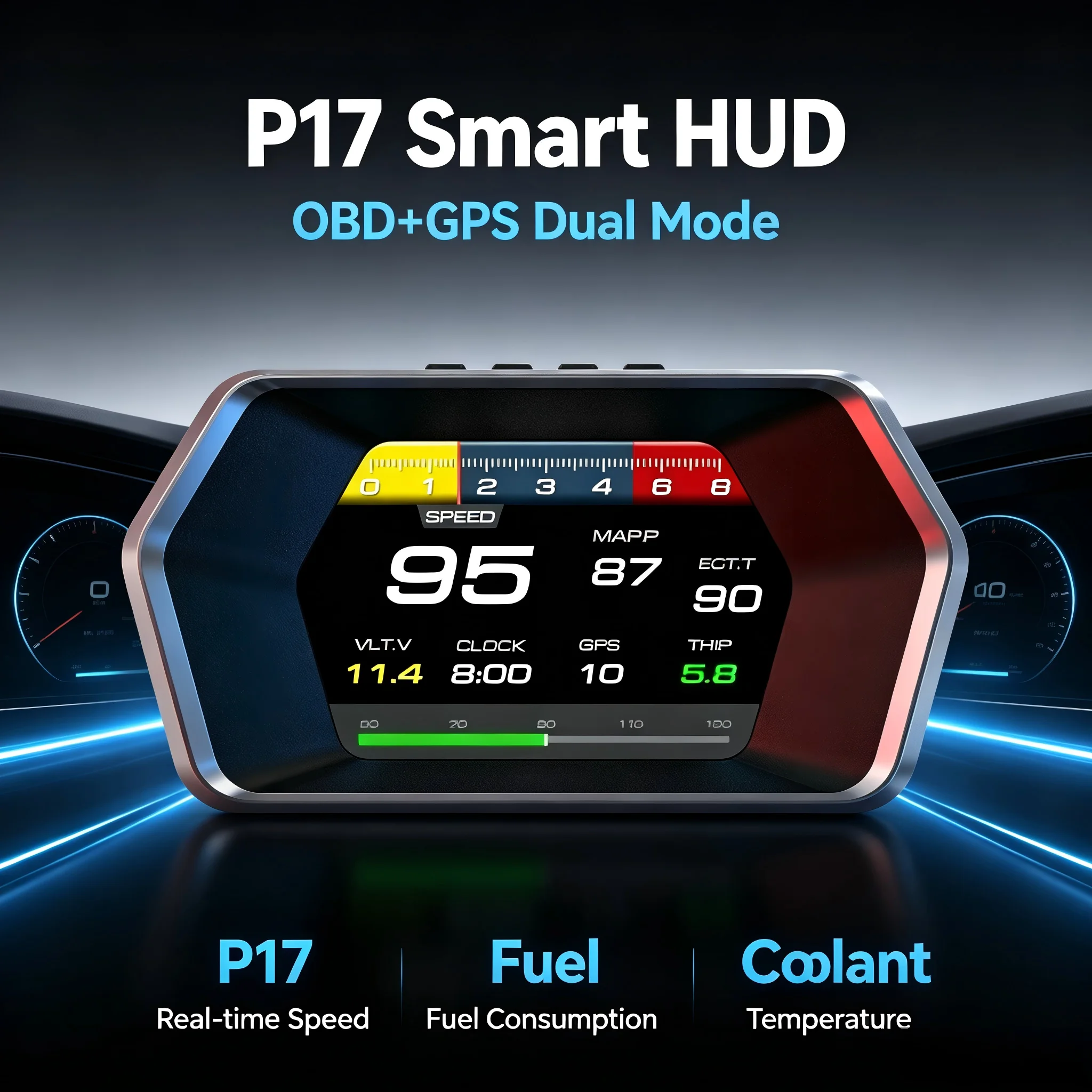 Universal Car OBD HUD Head-up Display Portable High-Definition Speedometer Computer for Vehicle Use