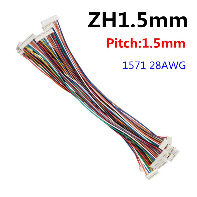 10Pcs SH1.0 JST1.25 ZH1.5 PH2.0 XH2.54 Double Head Wire Cable Connector   JST Pitch 1.0/1.25/1.5/2.0/2.54mm 2/3/4/10 Pin Female