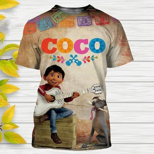 Coco Miguel Men's T-shirt 3D Printing Men's T-shirt Disney Short Sleeve Summer New Men's Wear Fashion Oversized Men's Clothing