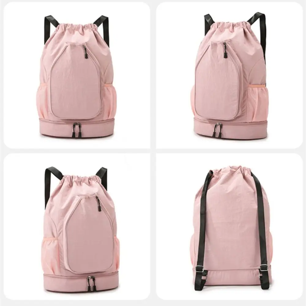 2 Rackets Tennis Racket Backpack with Shoes Pocket Large Capacity Badminton Sports Bag Drawstring Closure Adjustable Strap