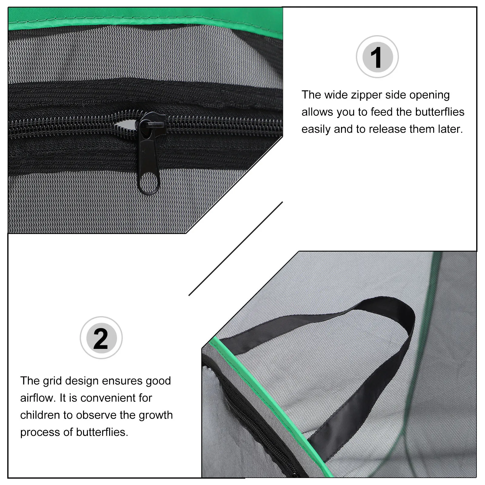 

1Pcs Foldable Insect-Proof Cage Square Butterflies Observation Net Box Breathable Feeding Opening Foldable Plant Incubator