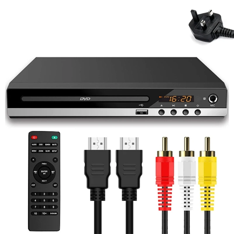 Reproductor multimedia de DVD 1080P para TV, sistema estéreo para el hogar, HDMI, AV, SVCD, CD RW gratis para todas las regiones