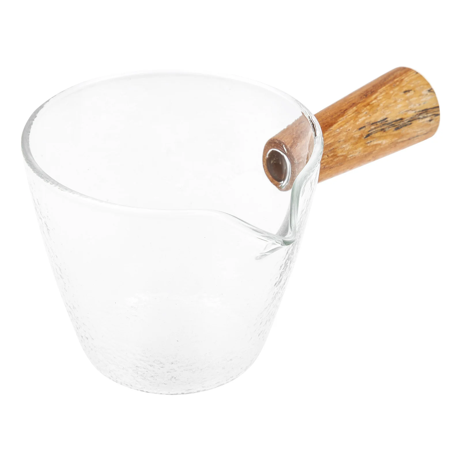 

Glass Milk Pitcher Hammered Texture Practical Pouring Lip Coffee Latte Art Cup for Home Cafe Restaurant