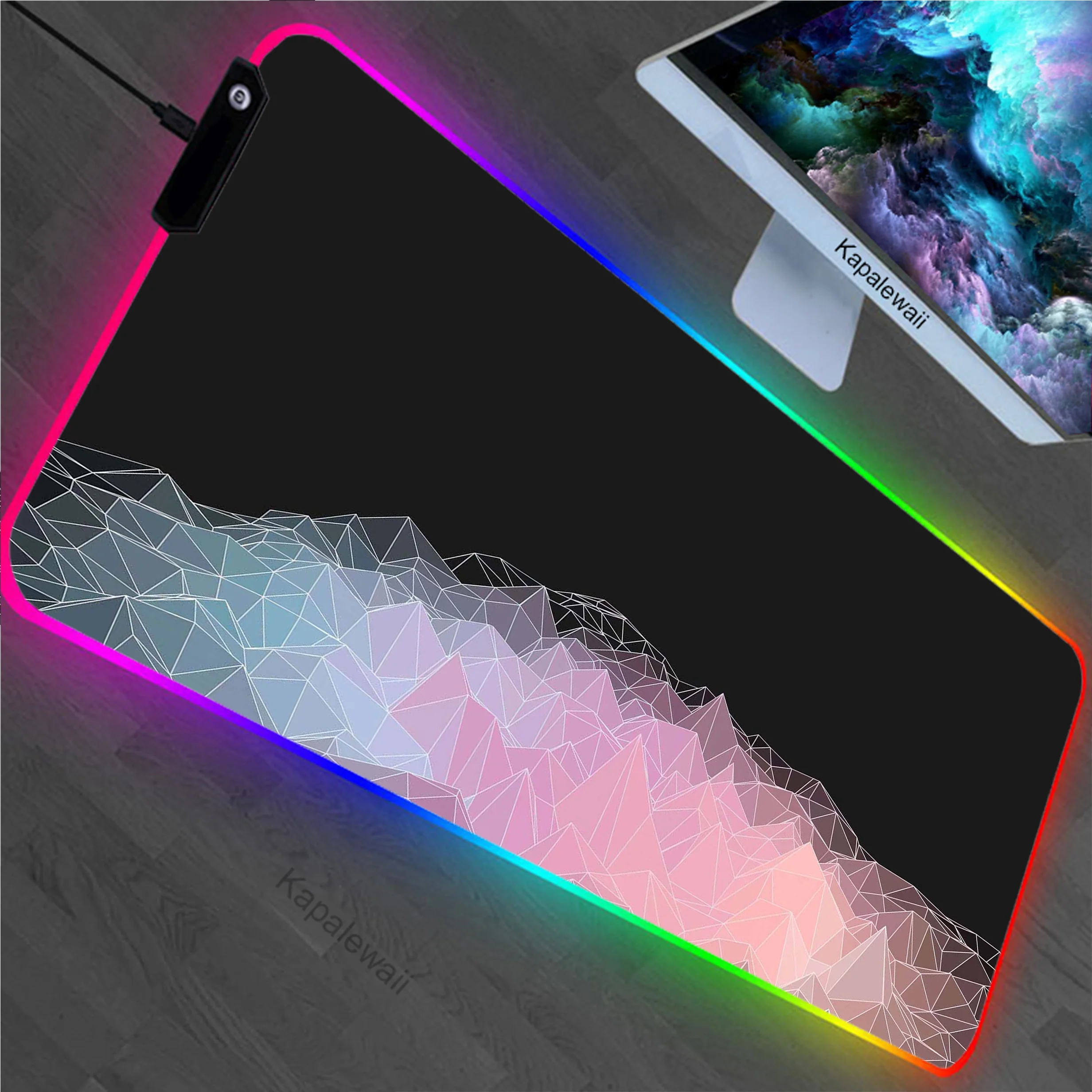 

Geometry RGB LED Mechanical Keyboard Gamer Desk Notebook Mouse Pad 900x400mm Mice Keyboards Computer Peripherals Office Mousepad