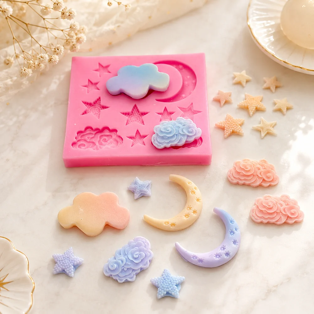 Star Moon  Cloud Mold  Silicone Molds Resin Craft Gypsum Mold Handmade Soap Mould Forms Candle Molds Factory Supplier