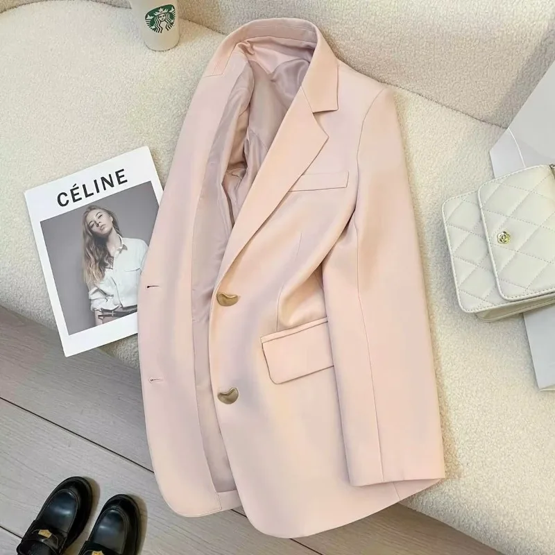 Insozkdg Women Jackets 2024 Spring Autumn New Arrival High Sense Korean Style Fashionable Elegant Blazer Lady Casual Loose Coats