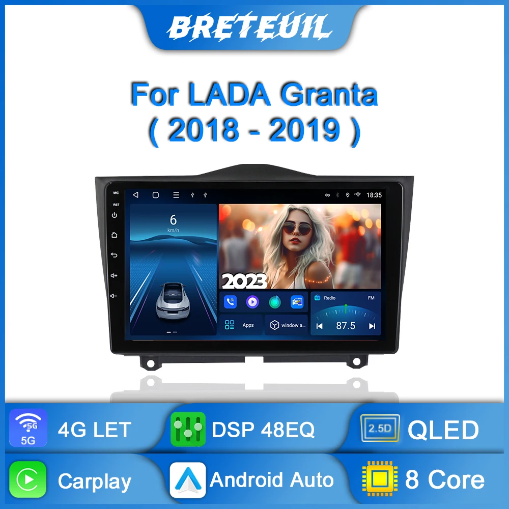 

Car Radio For LADA BA3 Granta Cross 2018 2019 Android GPS Navigation Carplay Multimedia Video Player QLED DSP 2 Din Auto Stereo