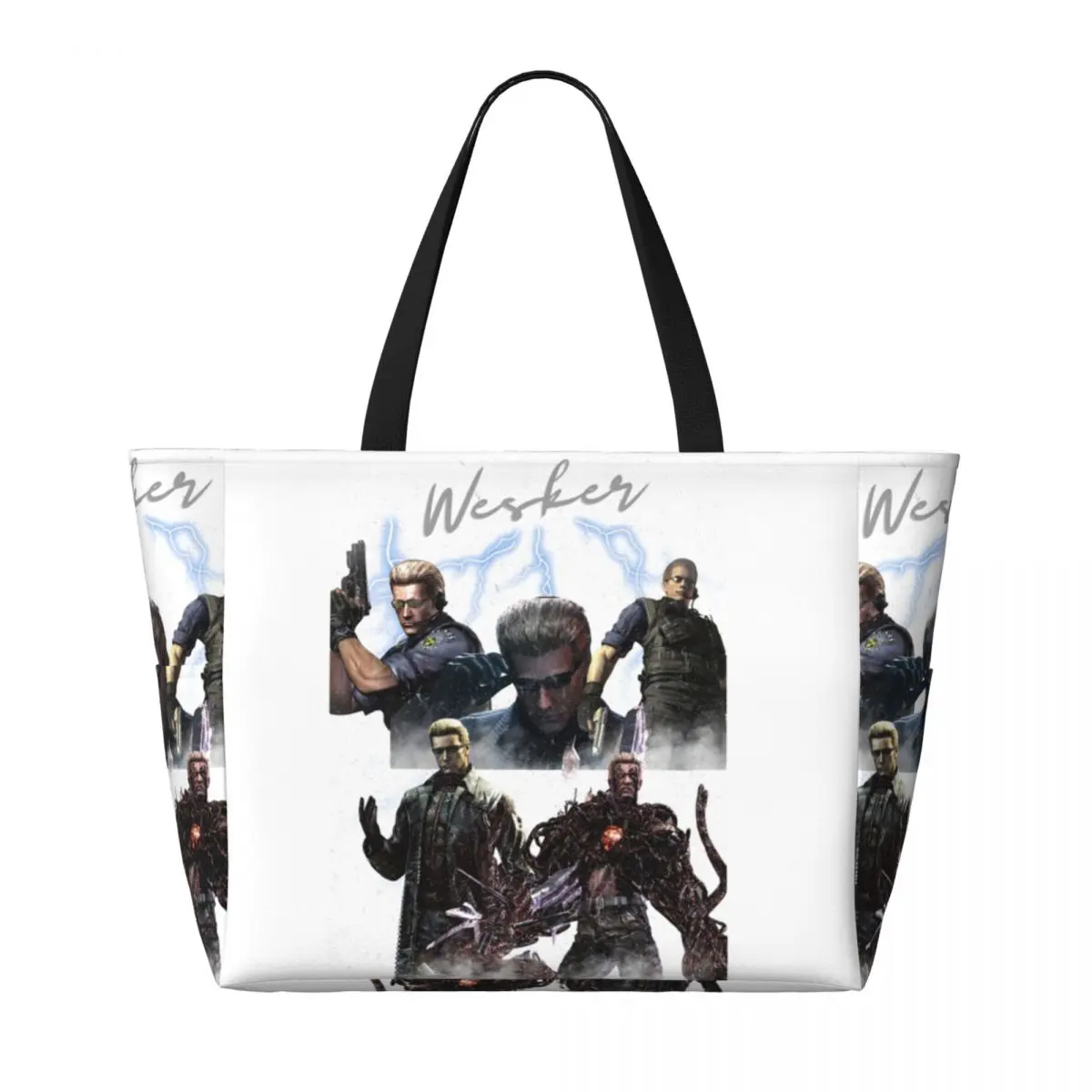 Albert Wesker Collage Beach Tote Bag Sport Gym Yoga Duffle Large Tote Bag Women Travel Bag Fitness bag