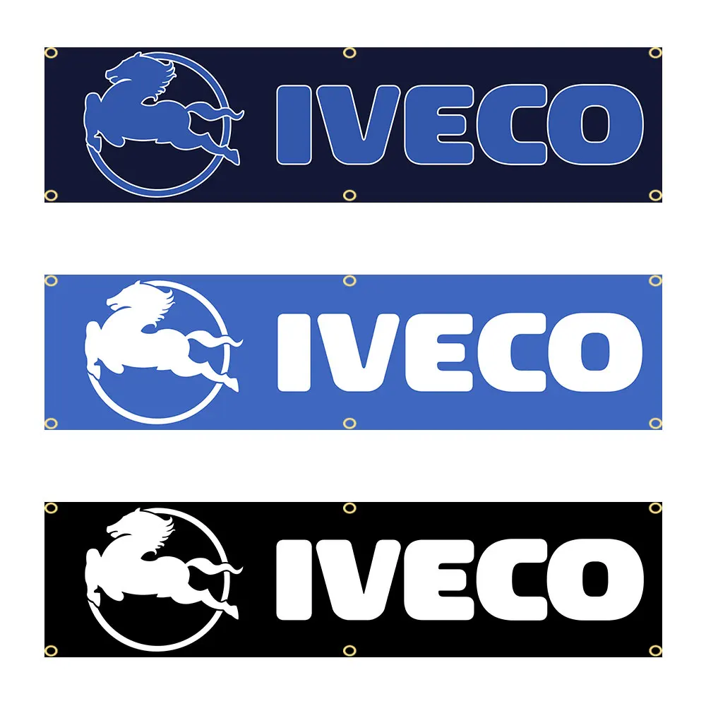 60x240cm IVECOS CAR BANNERS Tapestry Polyester Printed Flag Garage or Outdoor For Decoration